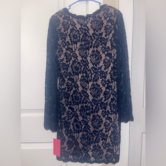 NWT JVN BY JOVANI NAVY BLUE/TAN COCKTAIL DRESS - Picture 7 of 9